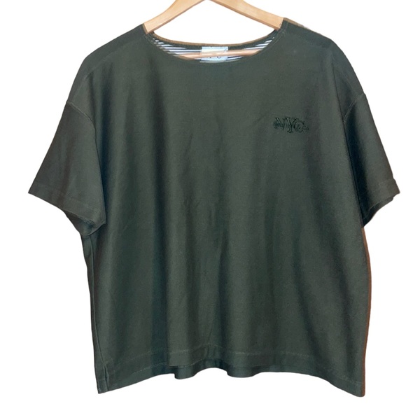 •NEW YORK & COMPANY•ARMY GREEN RELAXED FIT SCOOPNECK SHORT SLEEVE TEE SIZE XL - Picture 1 of 7